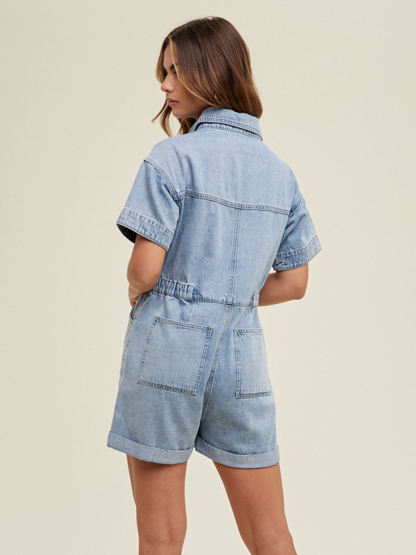 Denim Utility Shortalls