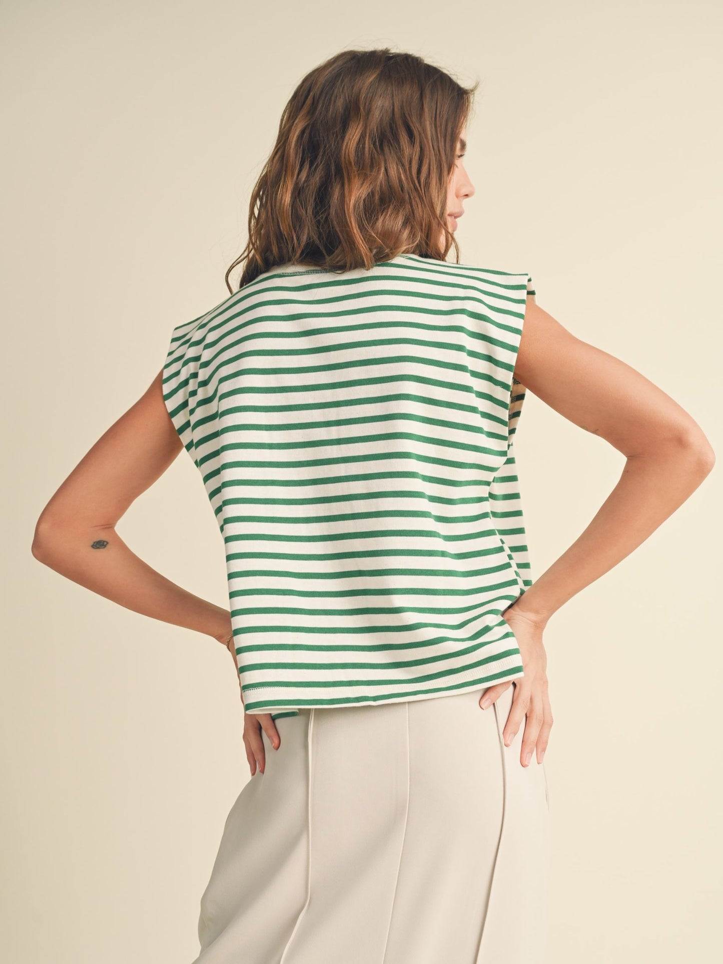 Green Apple Striped Top