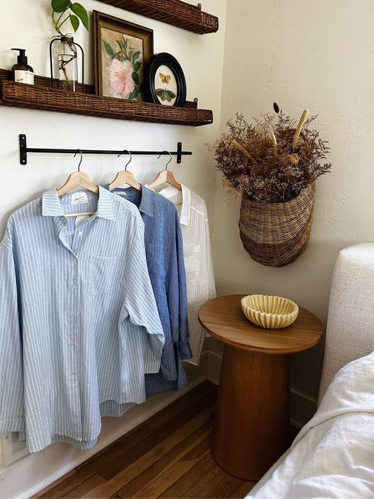 Sally Stripe Button Down - Blue