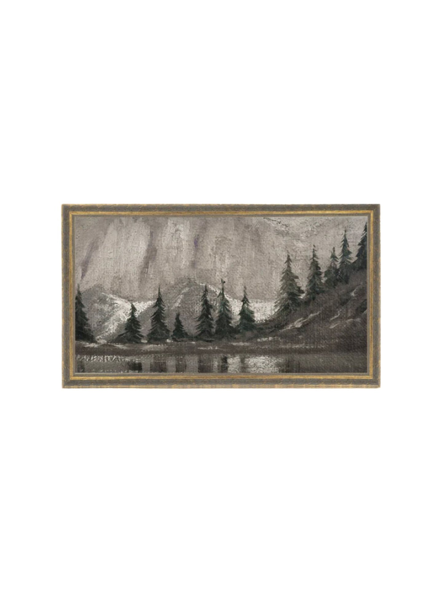 Muted Pine and Lake Framed Picture