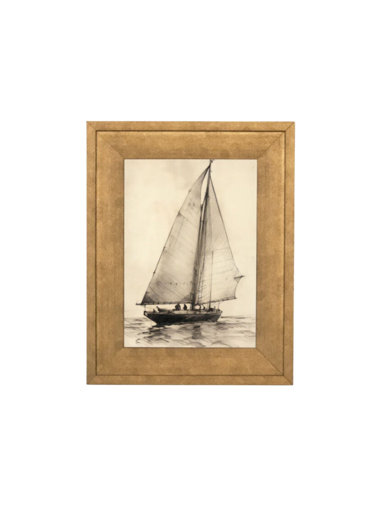 Wooden Sailboat Framed Picture