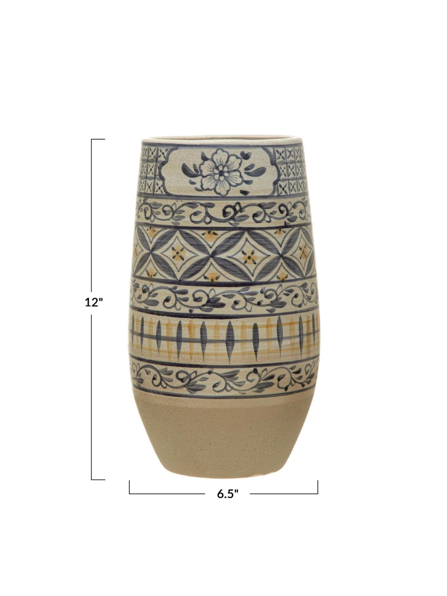 Hand-Painted Stoneware Vase (PICK UP ONLY)