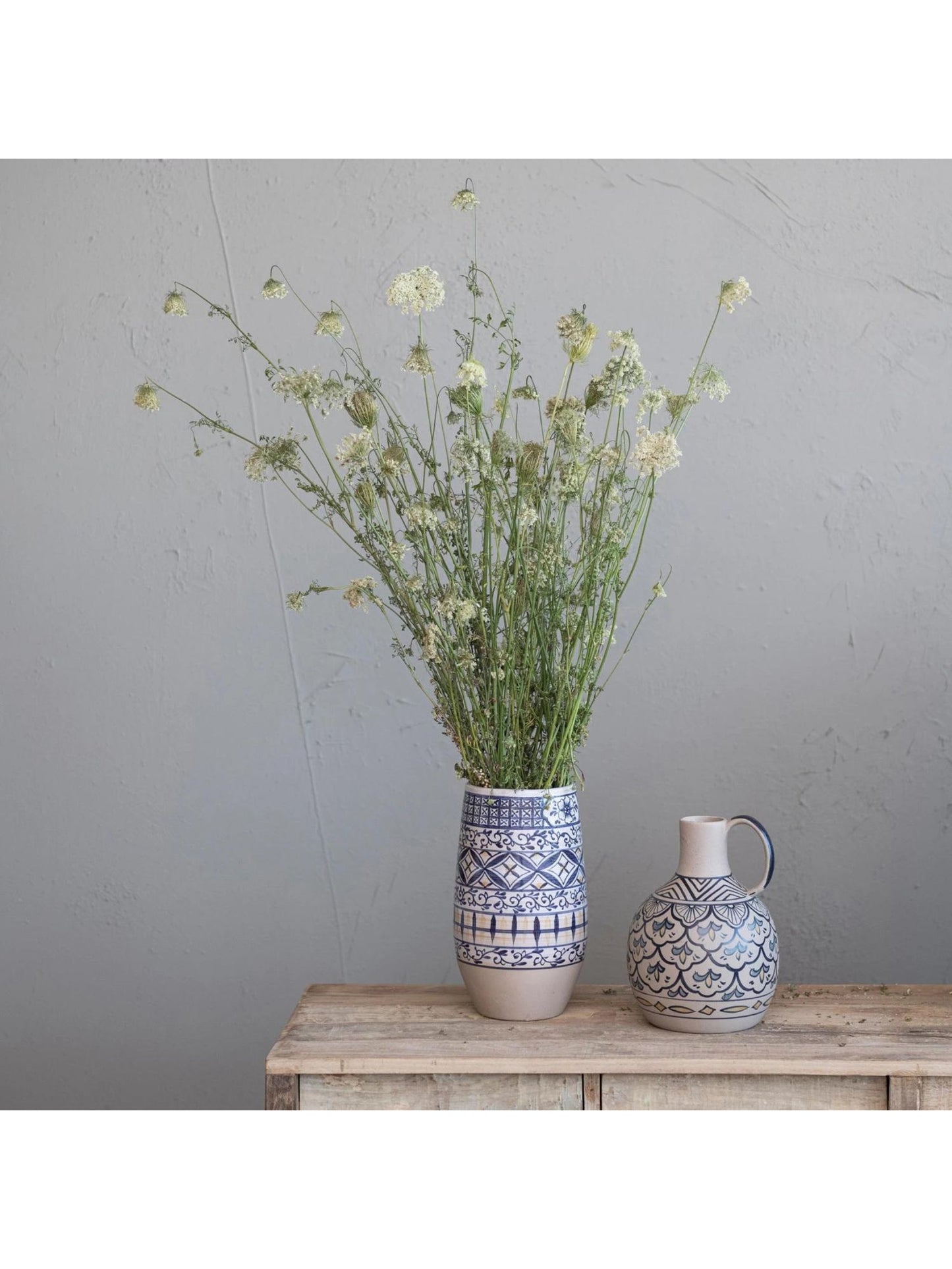 Hand-Painted Stoneware Vase (PICK UP ONLY)