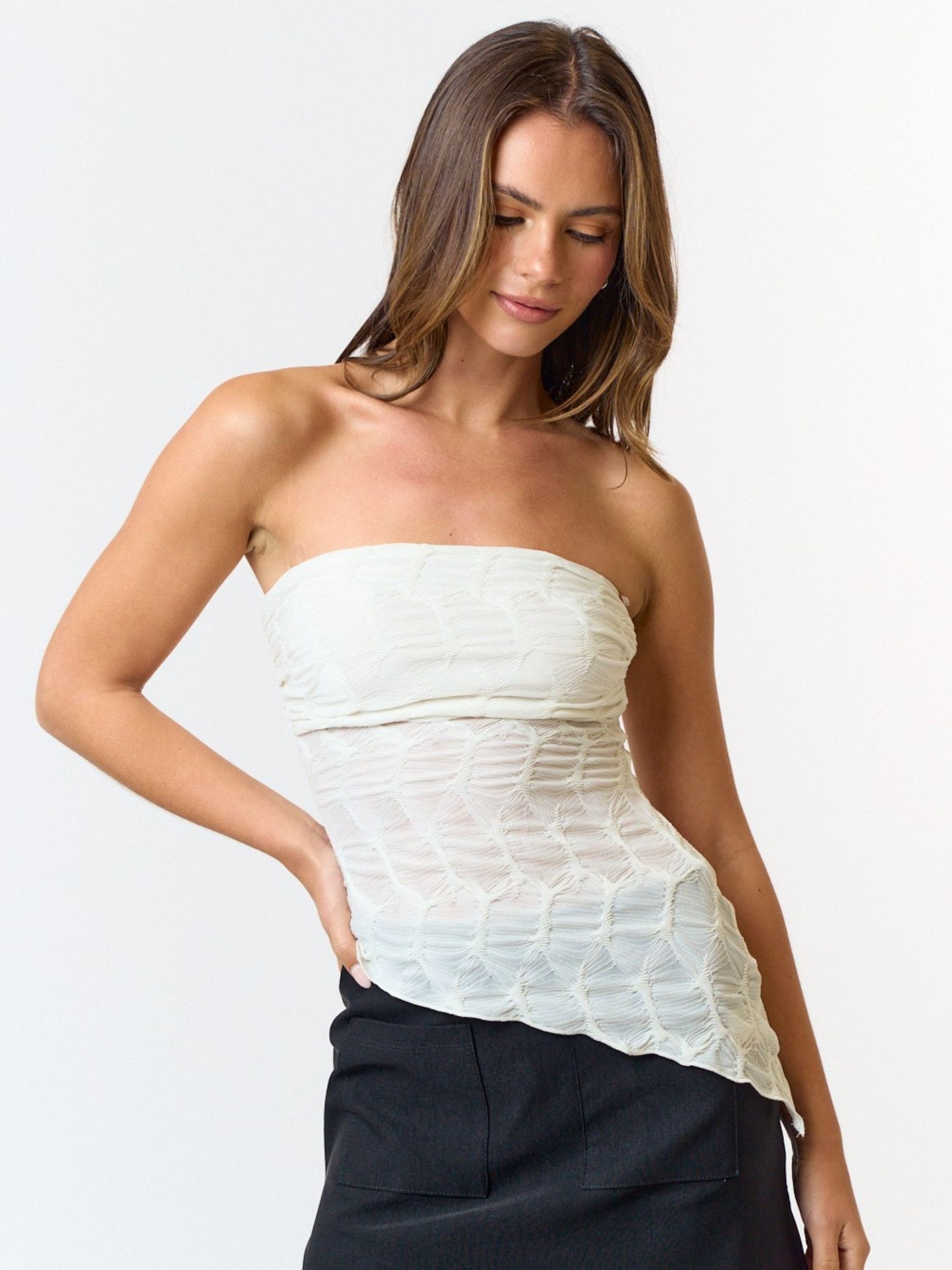 Textured Assymetrical Top