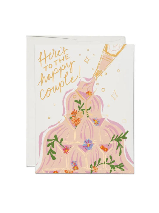 Champagne Fountain Wedding Card