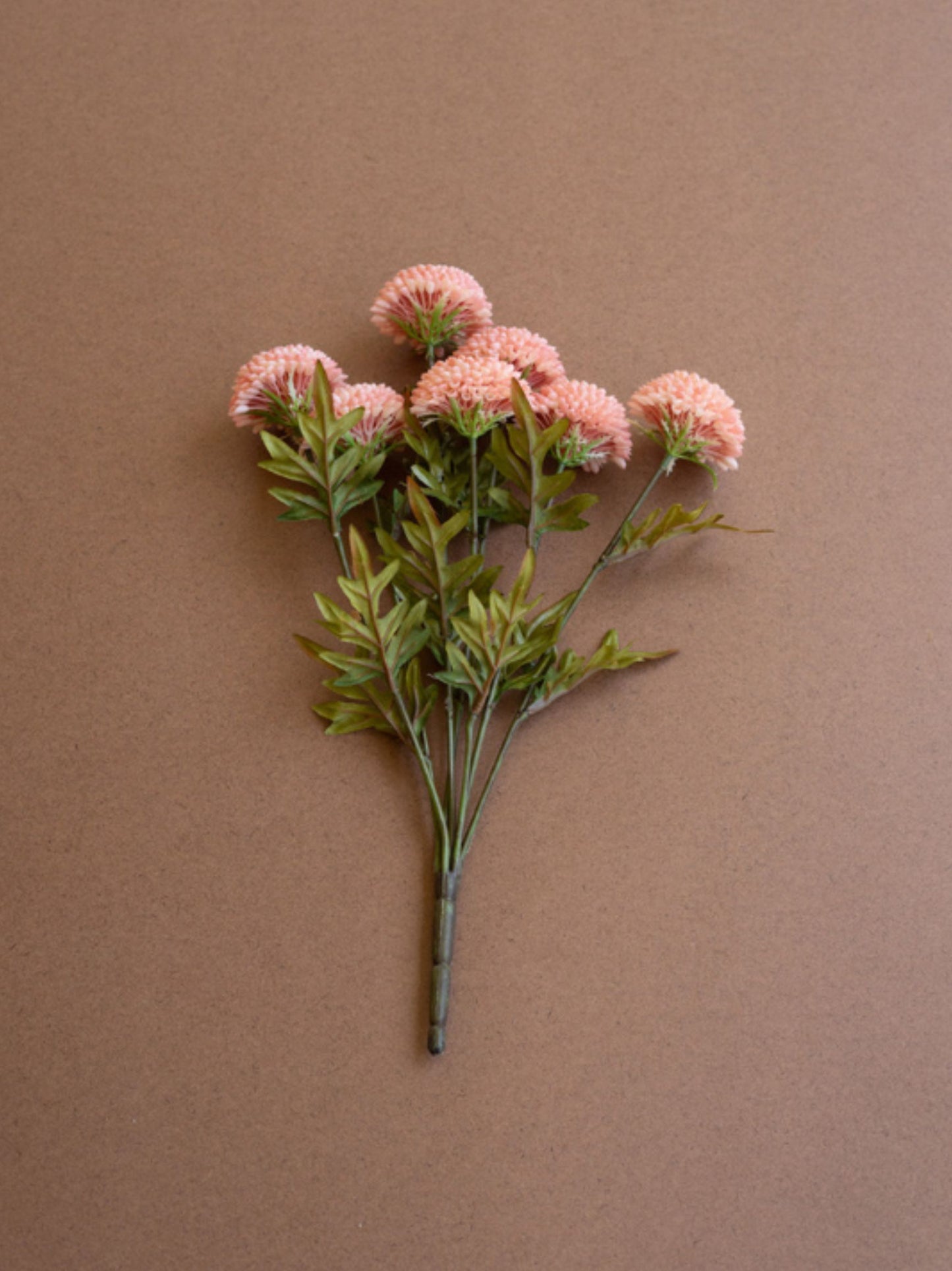 Bundle of 7 Artificial Light Pink Ball Dahlias