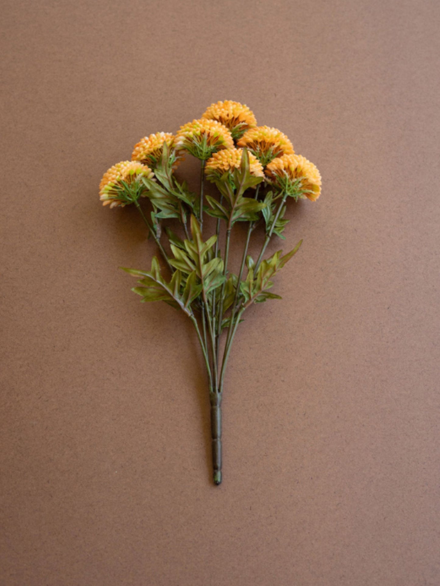 Bundle of 7 Artificial Yellow Ball Dahlias