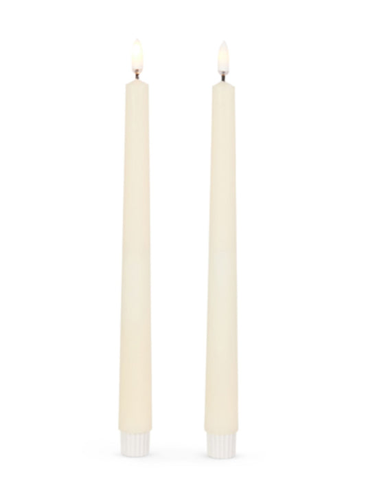 11" Ivory Battery Operated Taper Candles