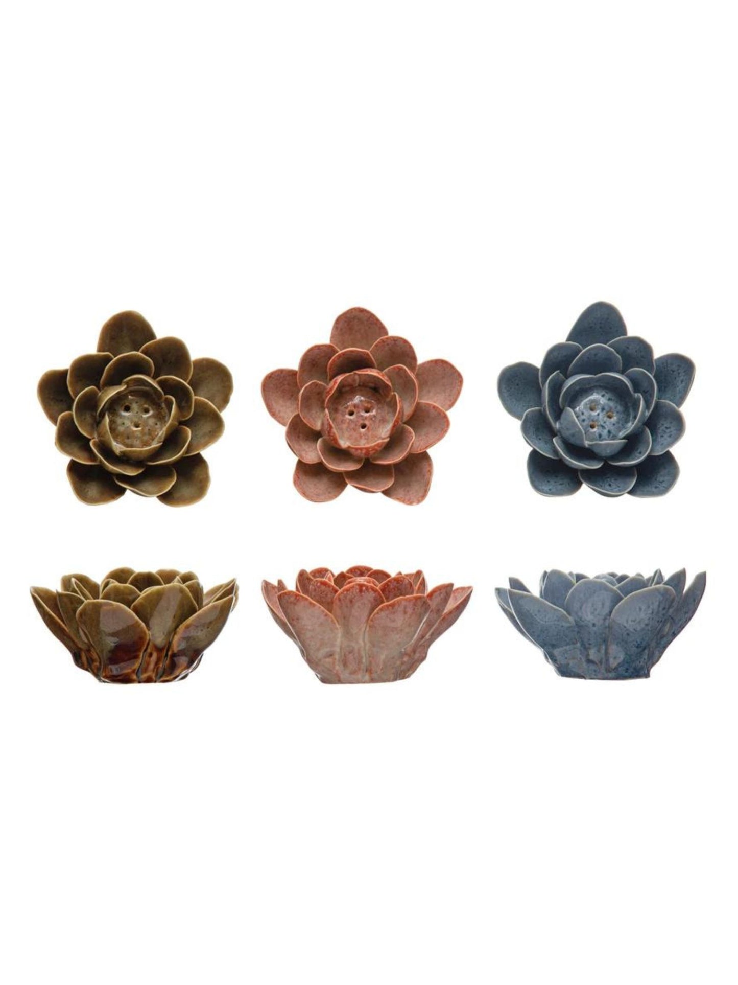 Stoneware Flower Incense Holder