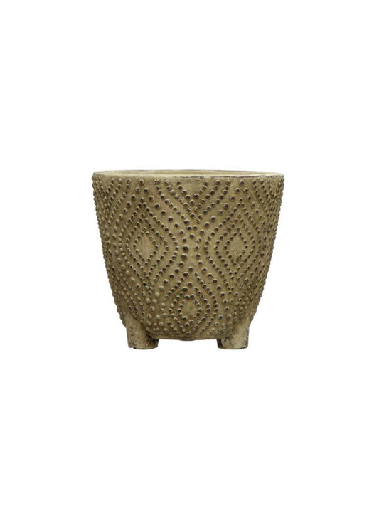 Embossed Sandstone Planter with Pattern