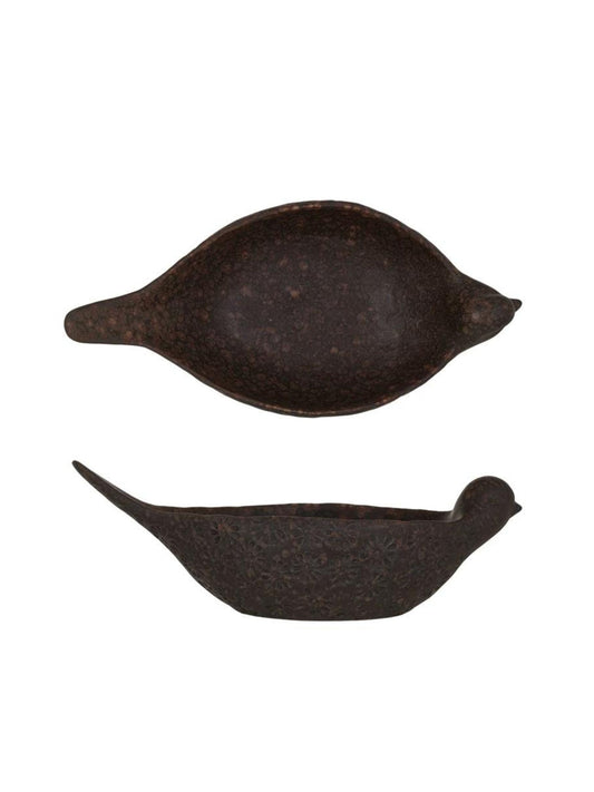 Debossed Stoneware Bird Bowl