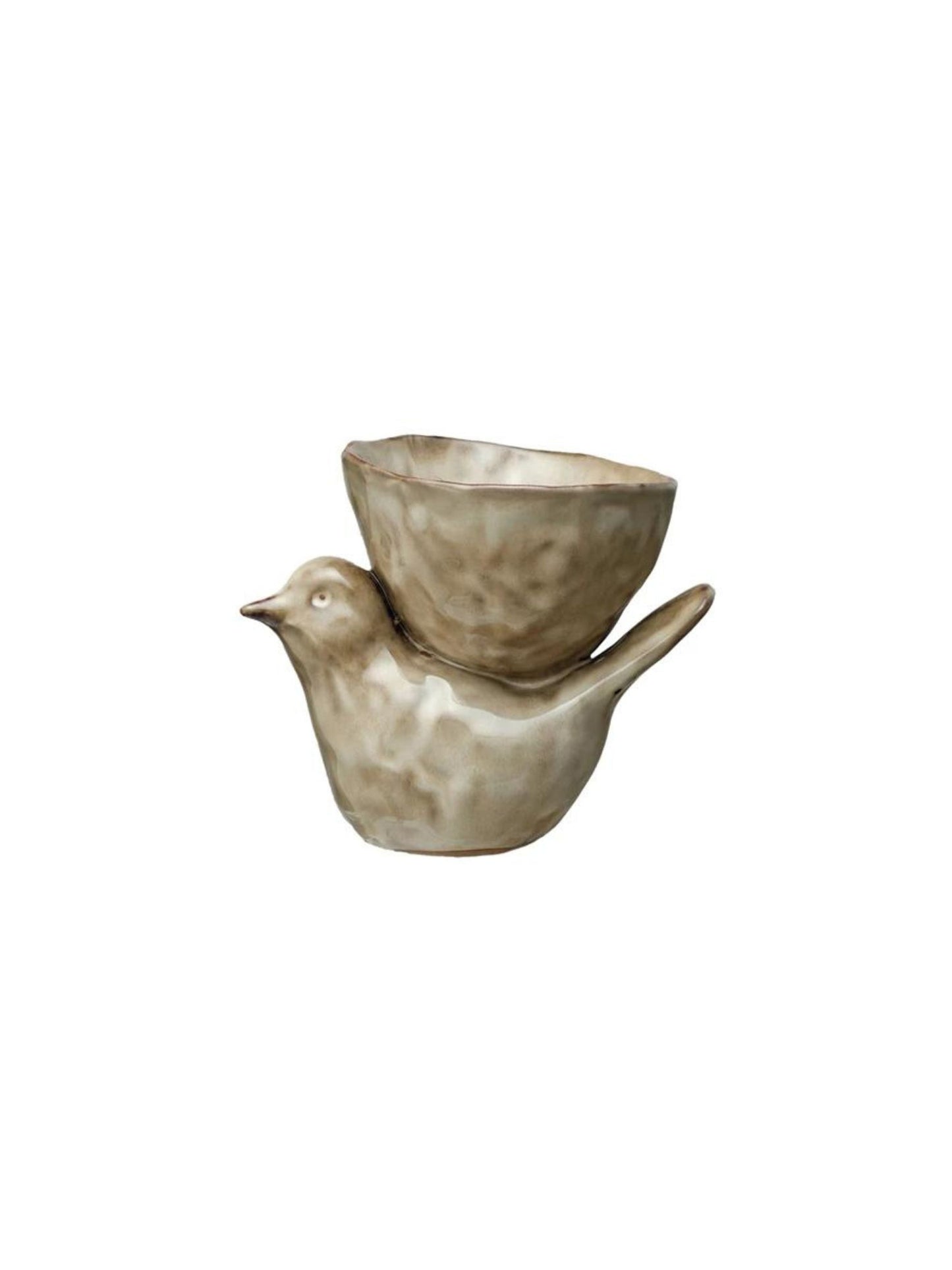Stoneware Bird w/ Bowl