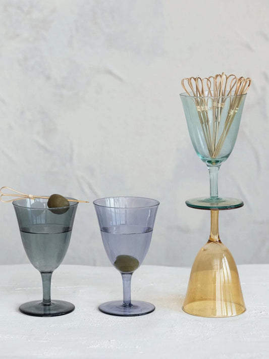 8 oz. Stemmed Wine Glass, 4 Colors