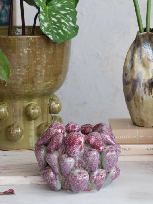 Strawberry Stoneware Planter/Vase (PICK UP ONLY)