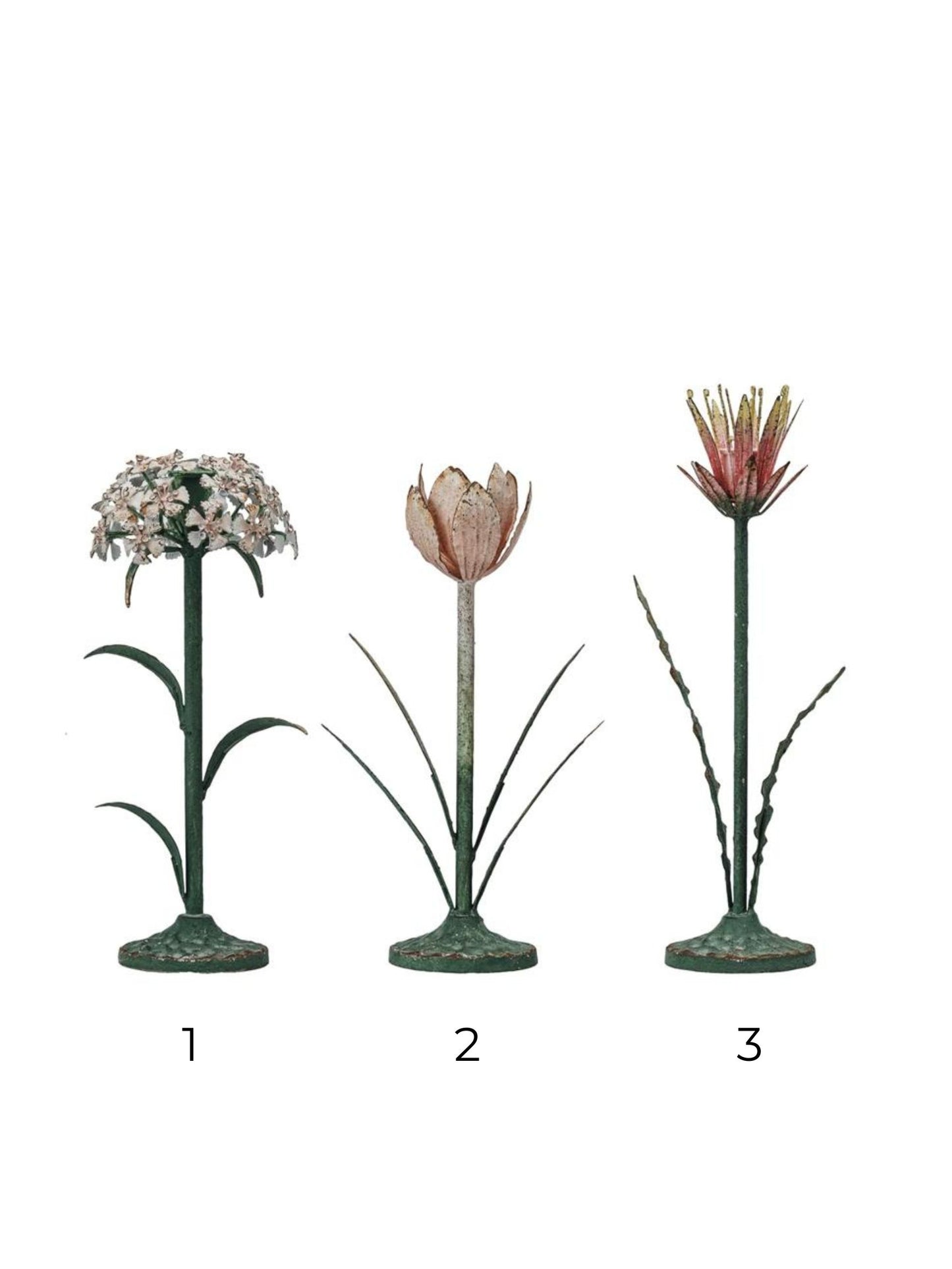 Painted Metal Vintage Reproduction Toleware Taper Holder