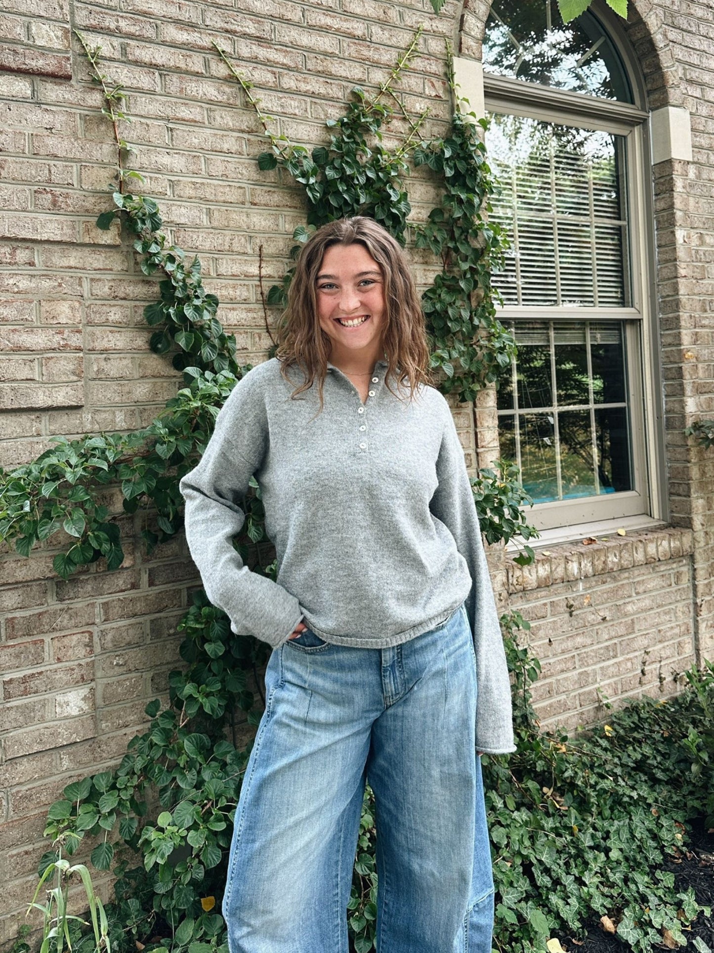 Button Down Henry Pullover