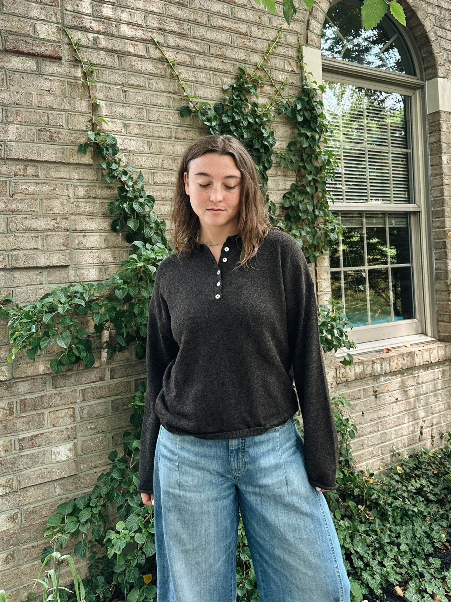 Button Down Henry Pullover
