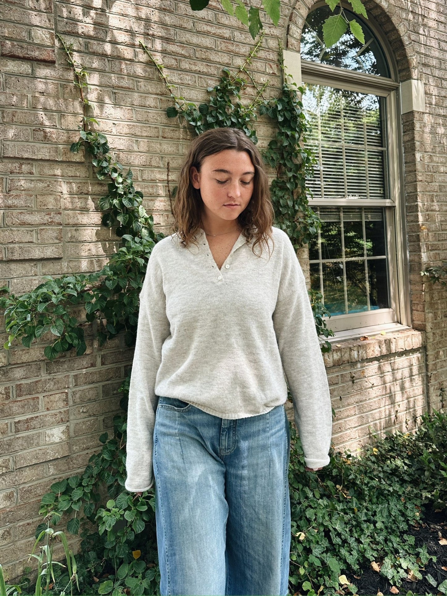 Button Down Henry Pullover