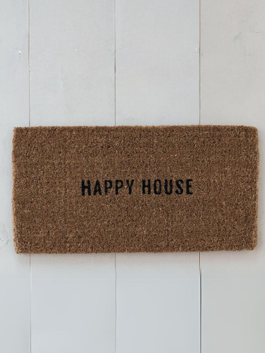 Natural Coir Doormat "HAPPY HOUSE" - Pick Up Only