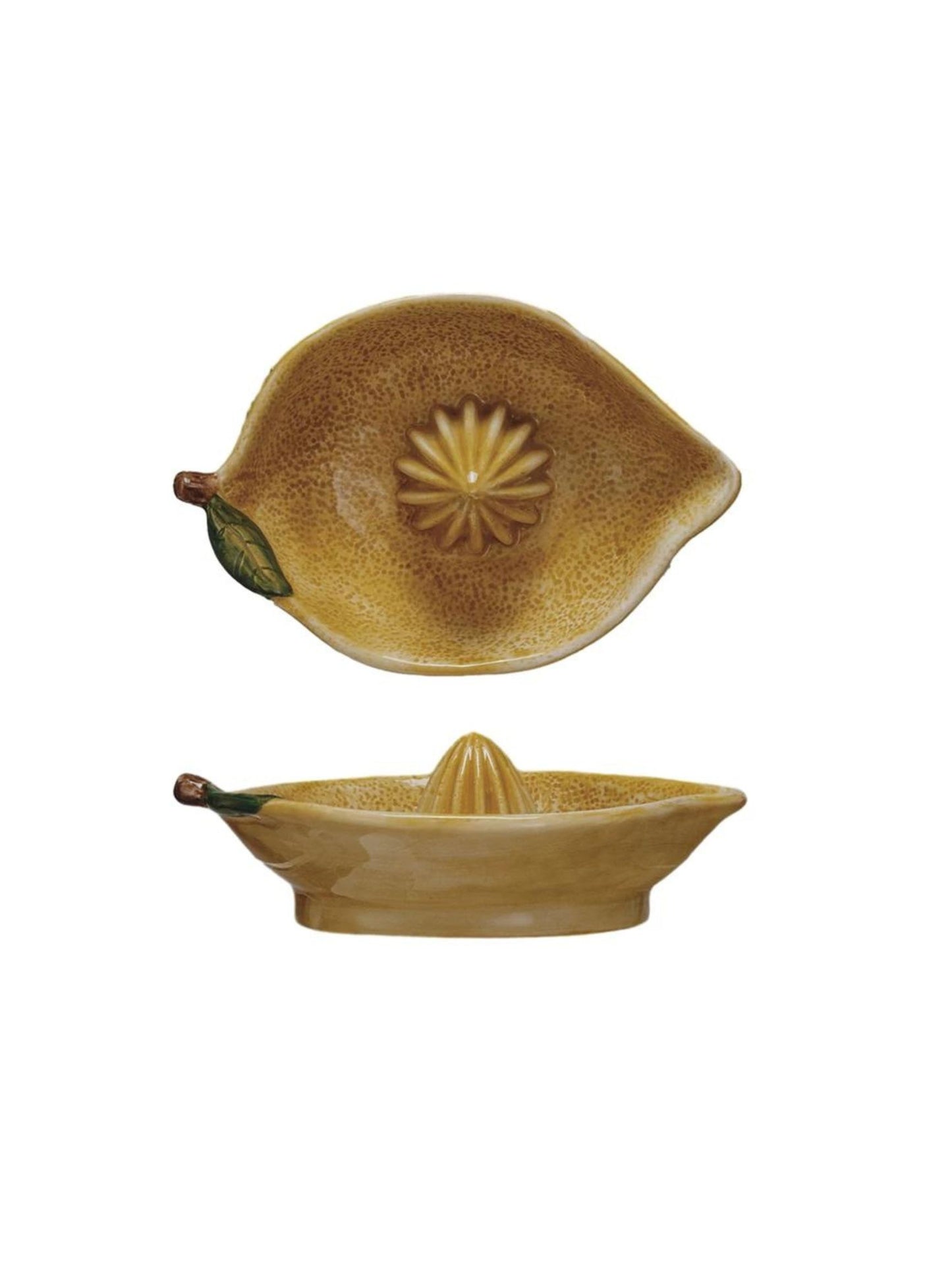 Painted Stoneware Lemon Shaped Juicer