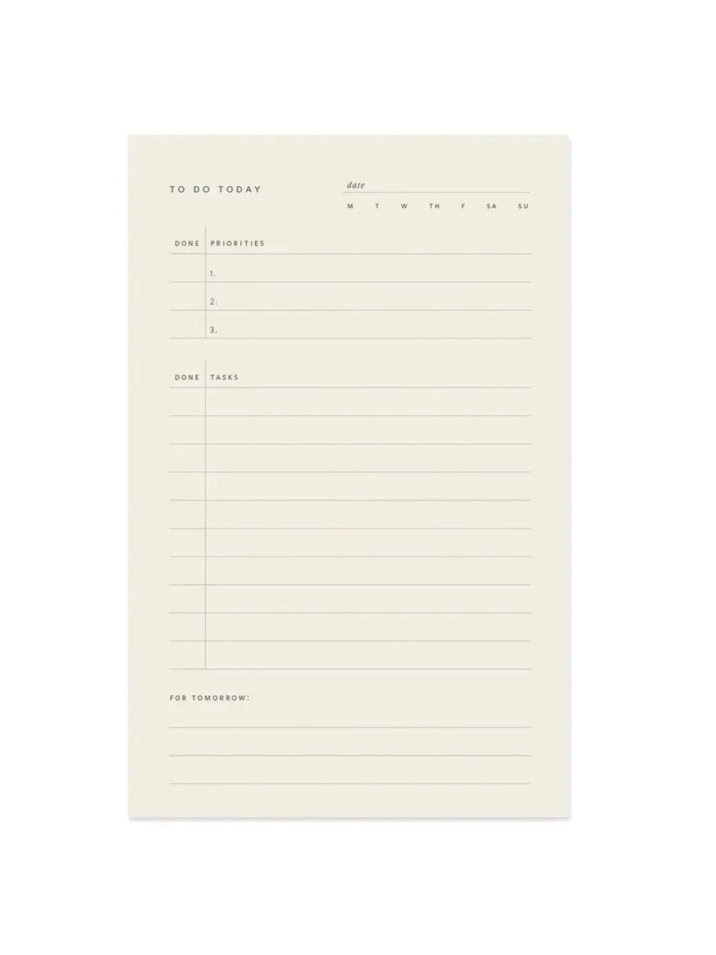 To Do Today Notepad
