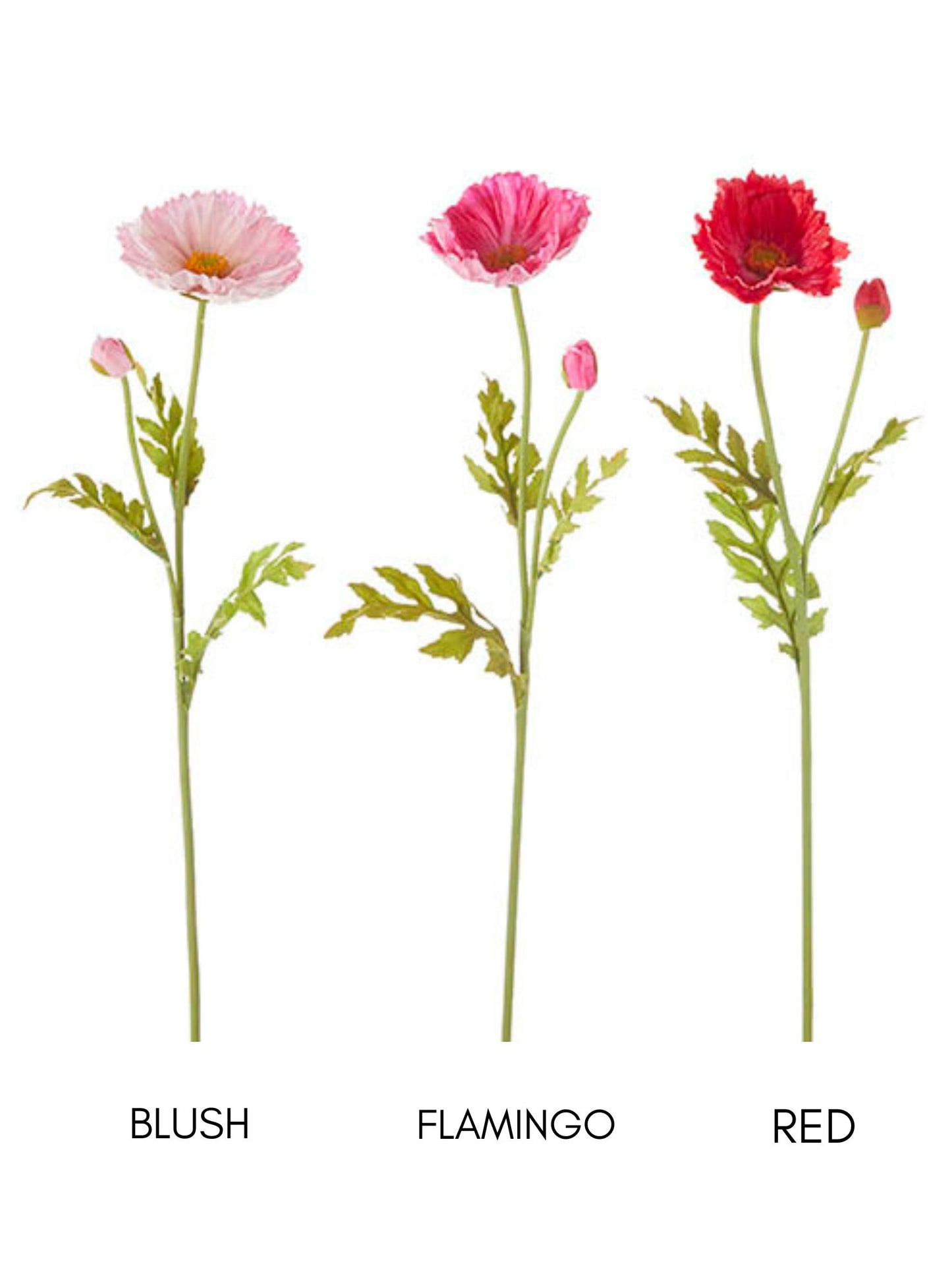 Real Touch Faux Poppy Stem