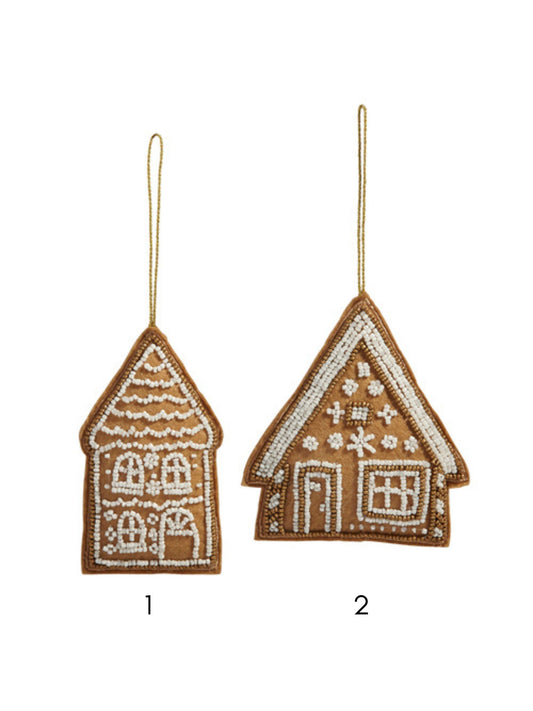 Embroidered Gingerbread House Ornament