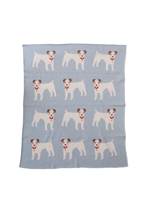 Cotton Knit Baby Blanket w/ Red Collar