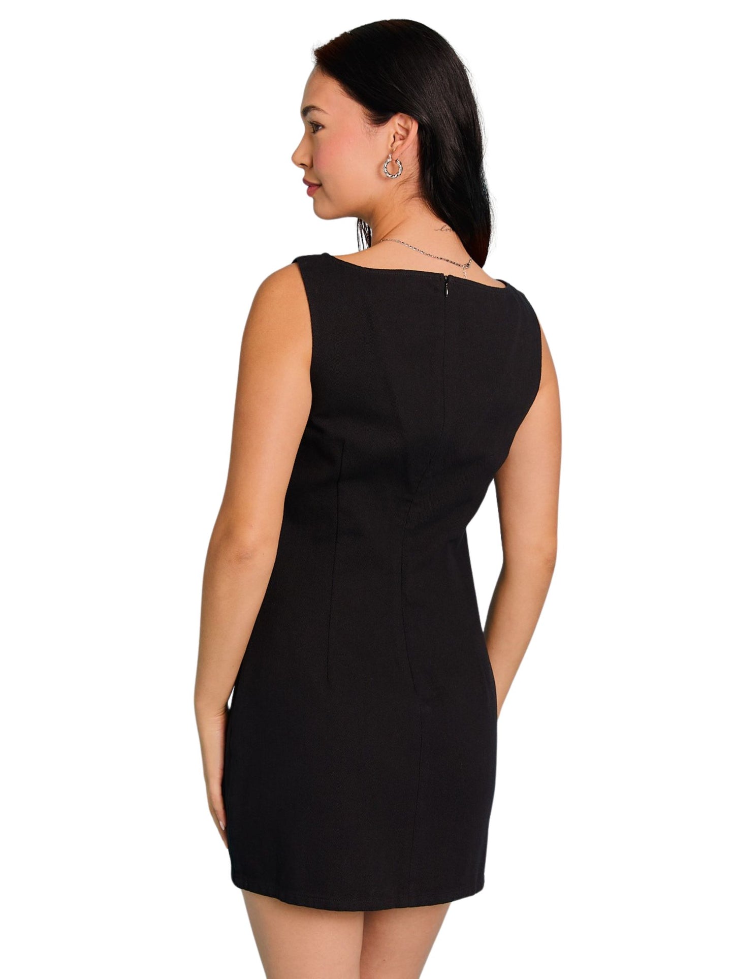 Boat Neck Denim Dress