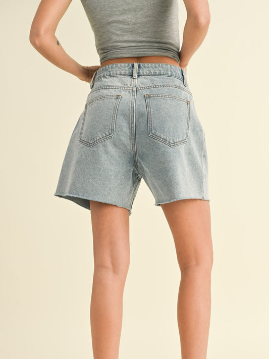 Karli Washed Denim Shorts