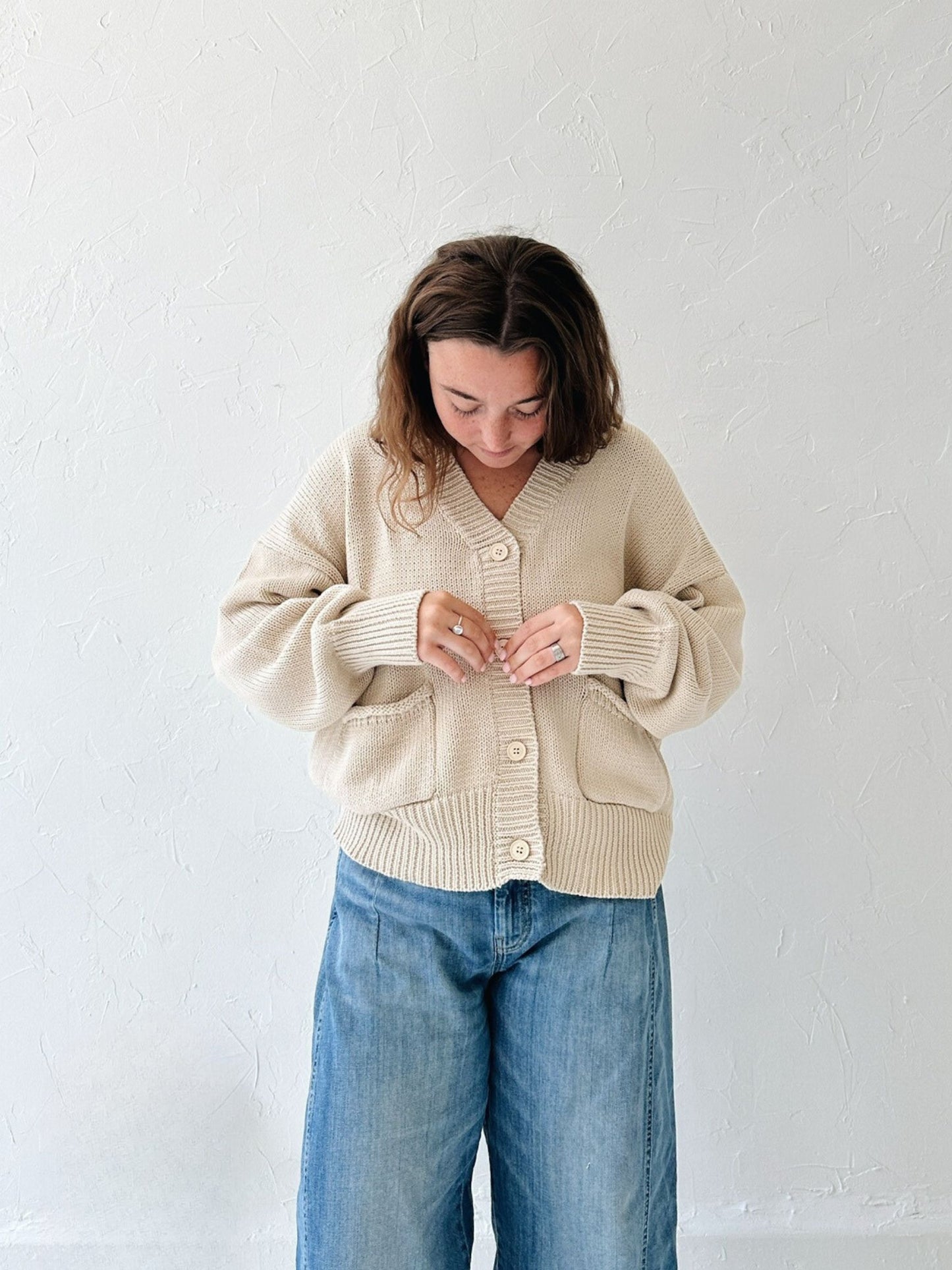 Ecru Knit Cardigan