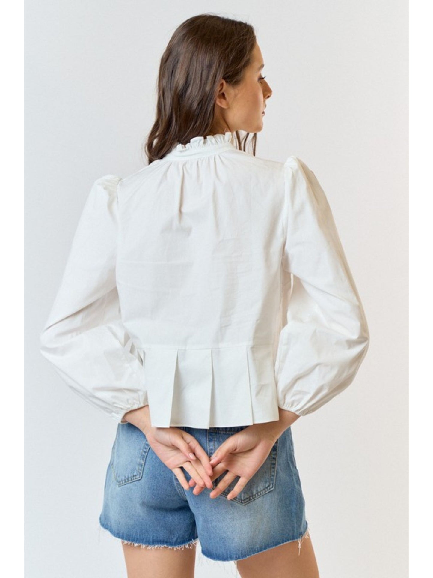 Nina Ruffle Neck Blouse