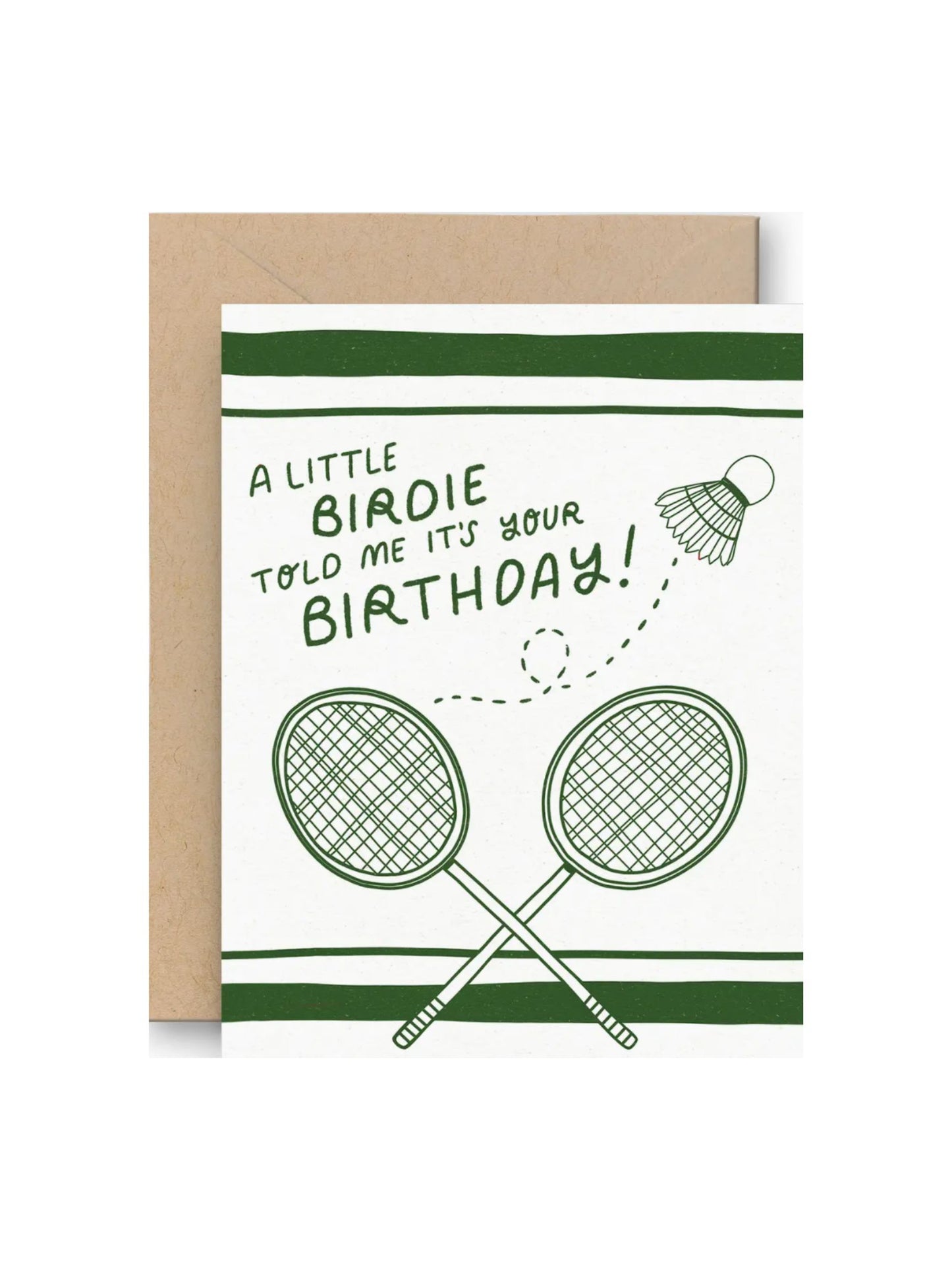 Badminton Letterpress Birthday Card