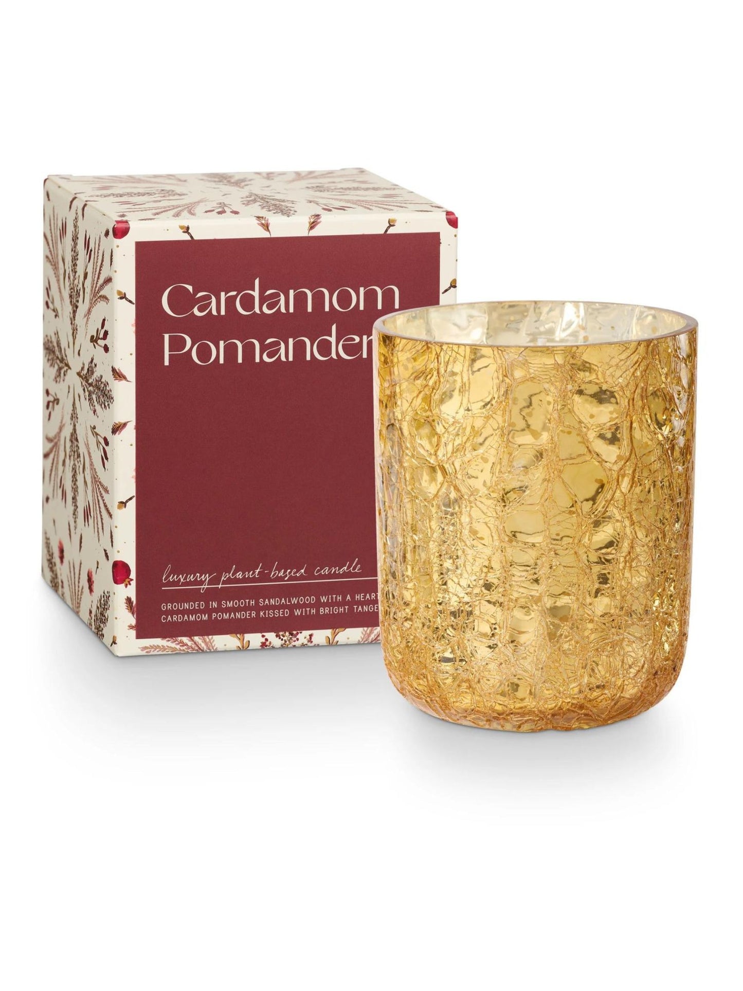 Cardamom Pomander Small Boxed Crackle Glass Candle