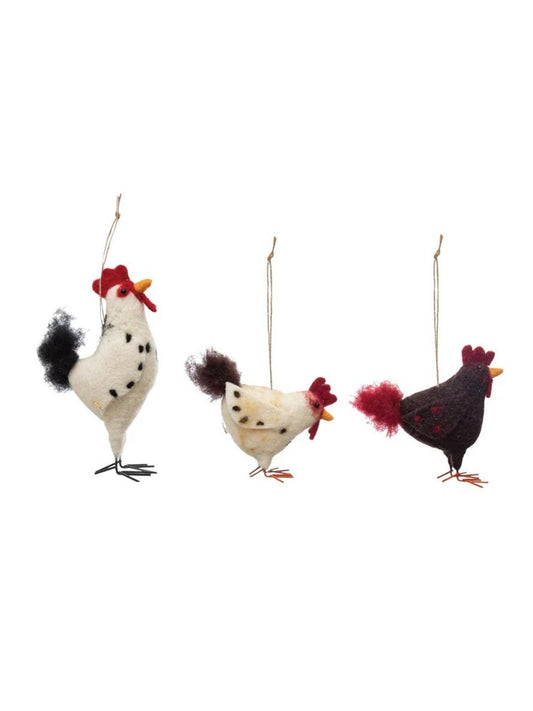 Felt Hen/Rooster Ornament