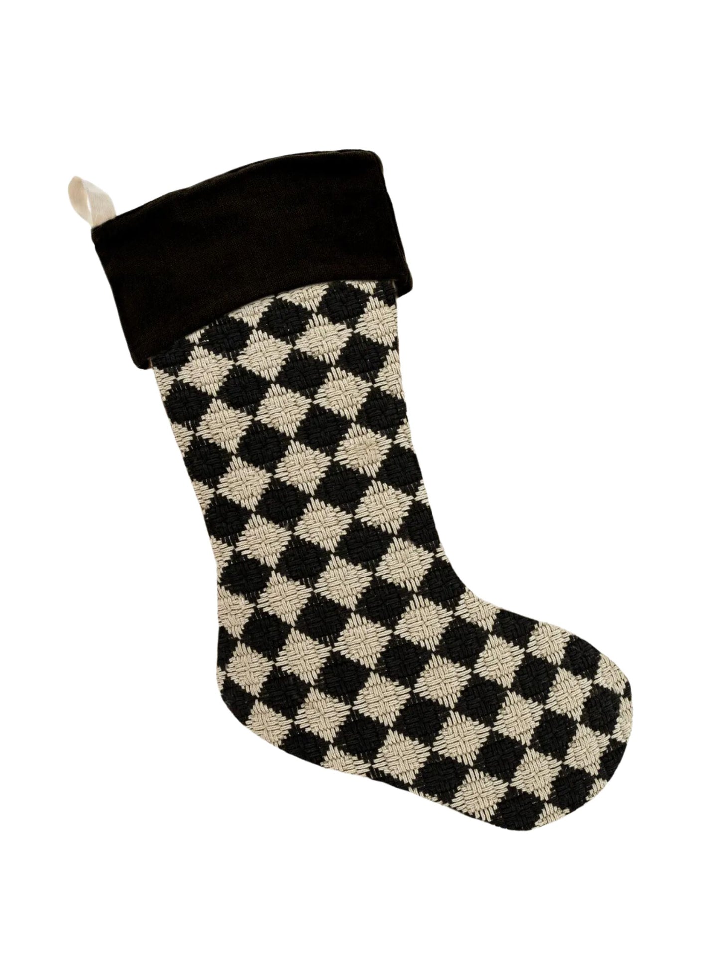 Check Weave Stocking, Black