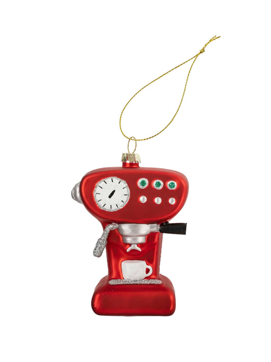 Espresso Maker Glass Ornament