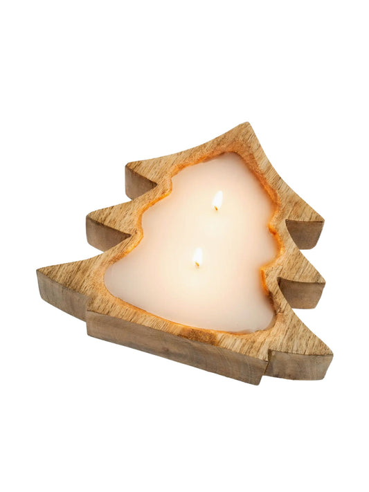 Wooden Tree Candle - Amber Spruce