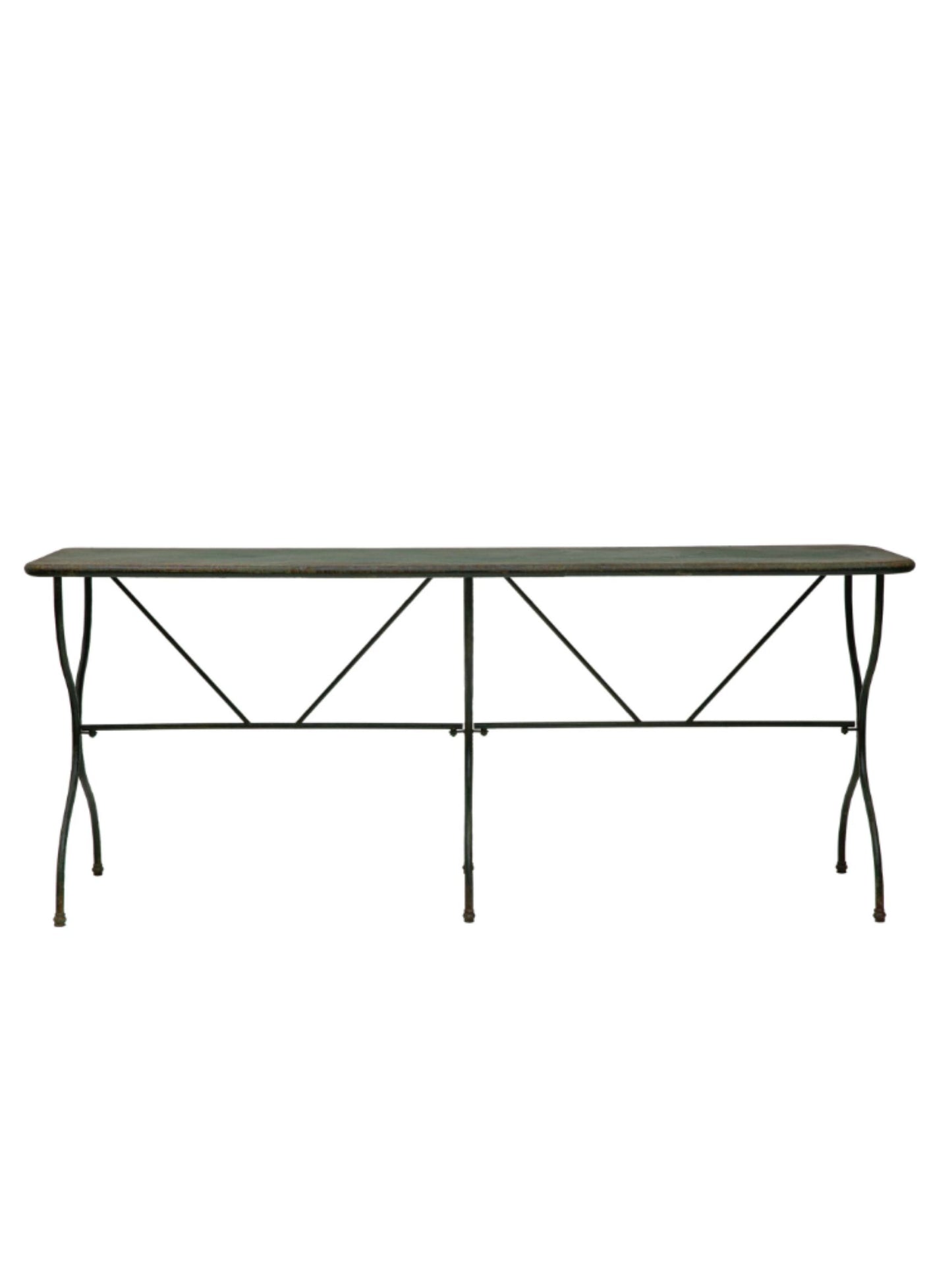 Distressed Green Finish Metal Table - Pick Up Only