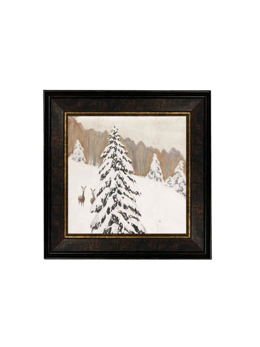Snowy Pine Tree Framed Picture