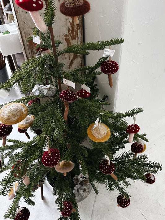Felt Fungi Ornament- Natural