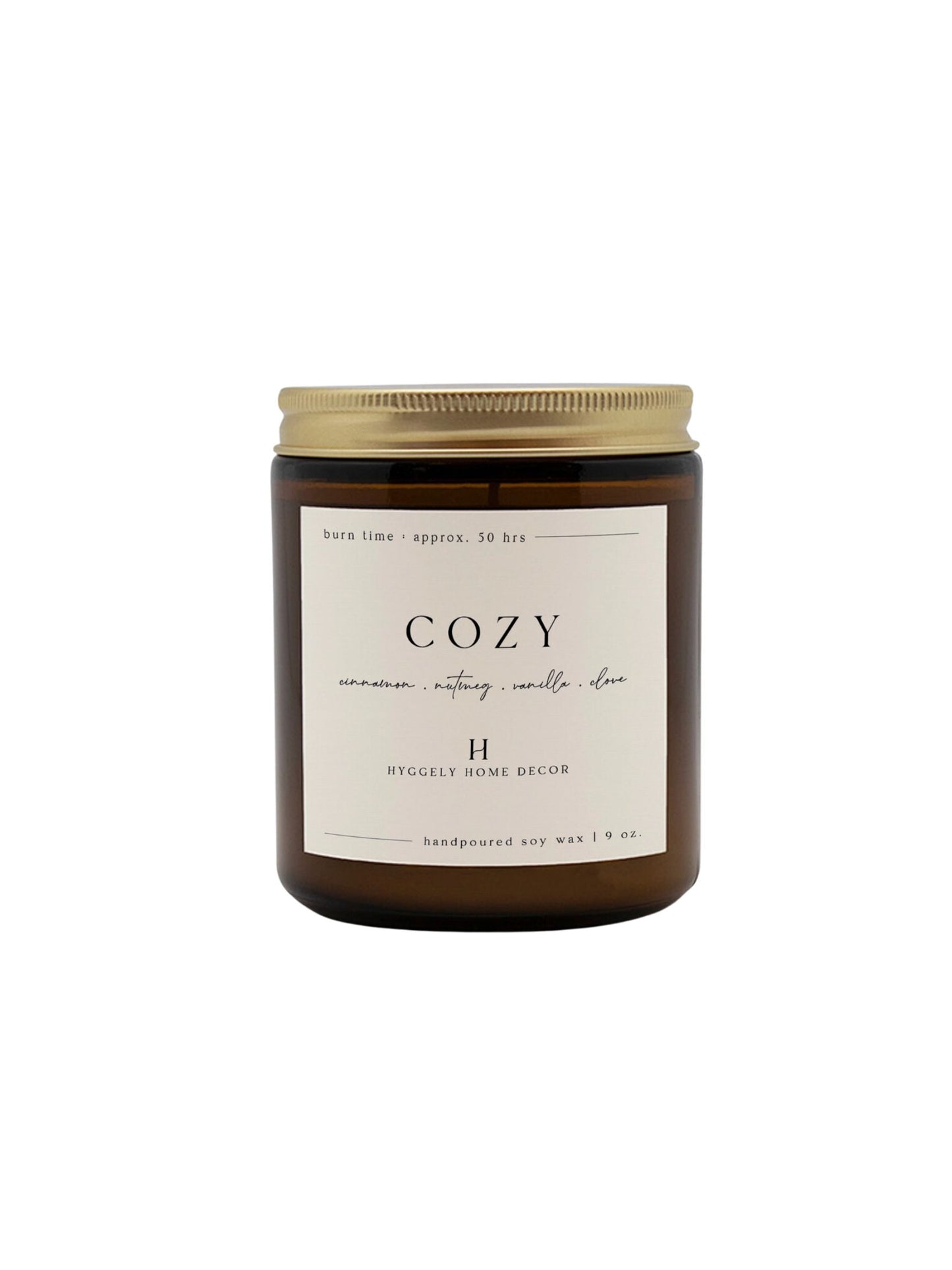 Cozy Soy Candle in Amber Jar - 9 oz
