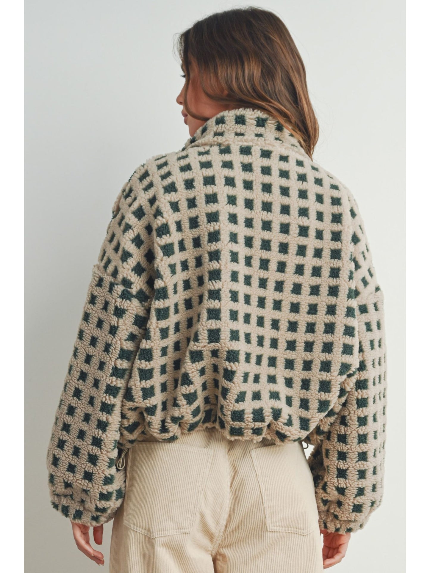 Audrina Fuzzy Sherpa Jacket - Taupe