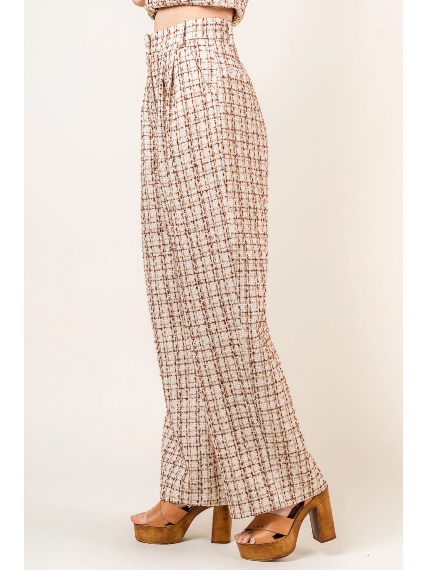 Boucle Wide Leg Trouser