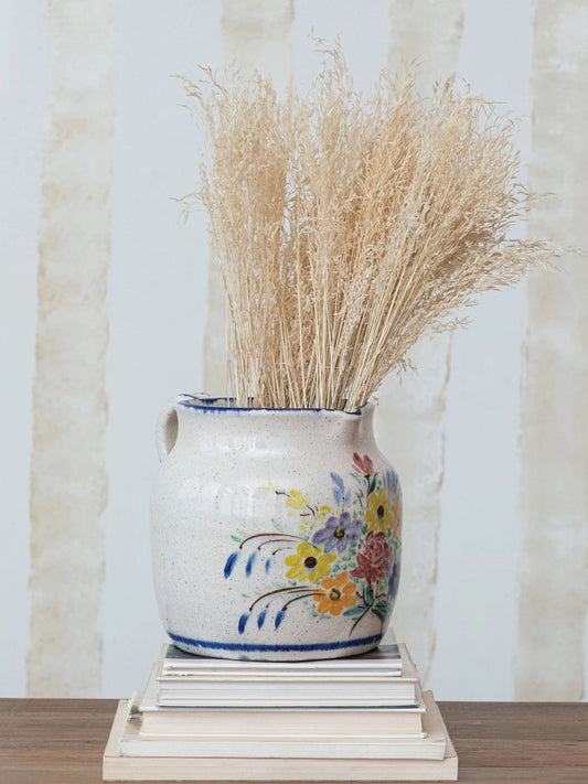 Decorative Terracotta Pitcher w/ Flowers - Pick Up Only