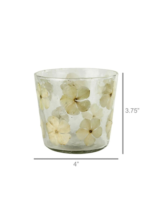 Enameled Flower Hurricane - Small