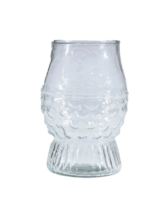 12 oz. Pressed Glass Fish Shaped Drinking Glass