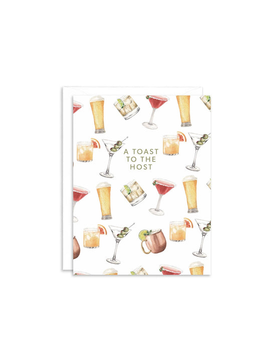 A Toast To The Host Cocktail Greeting Card, Thank You Card