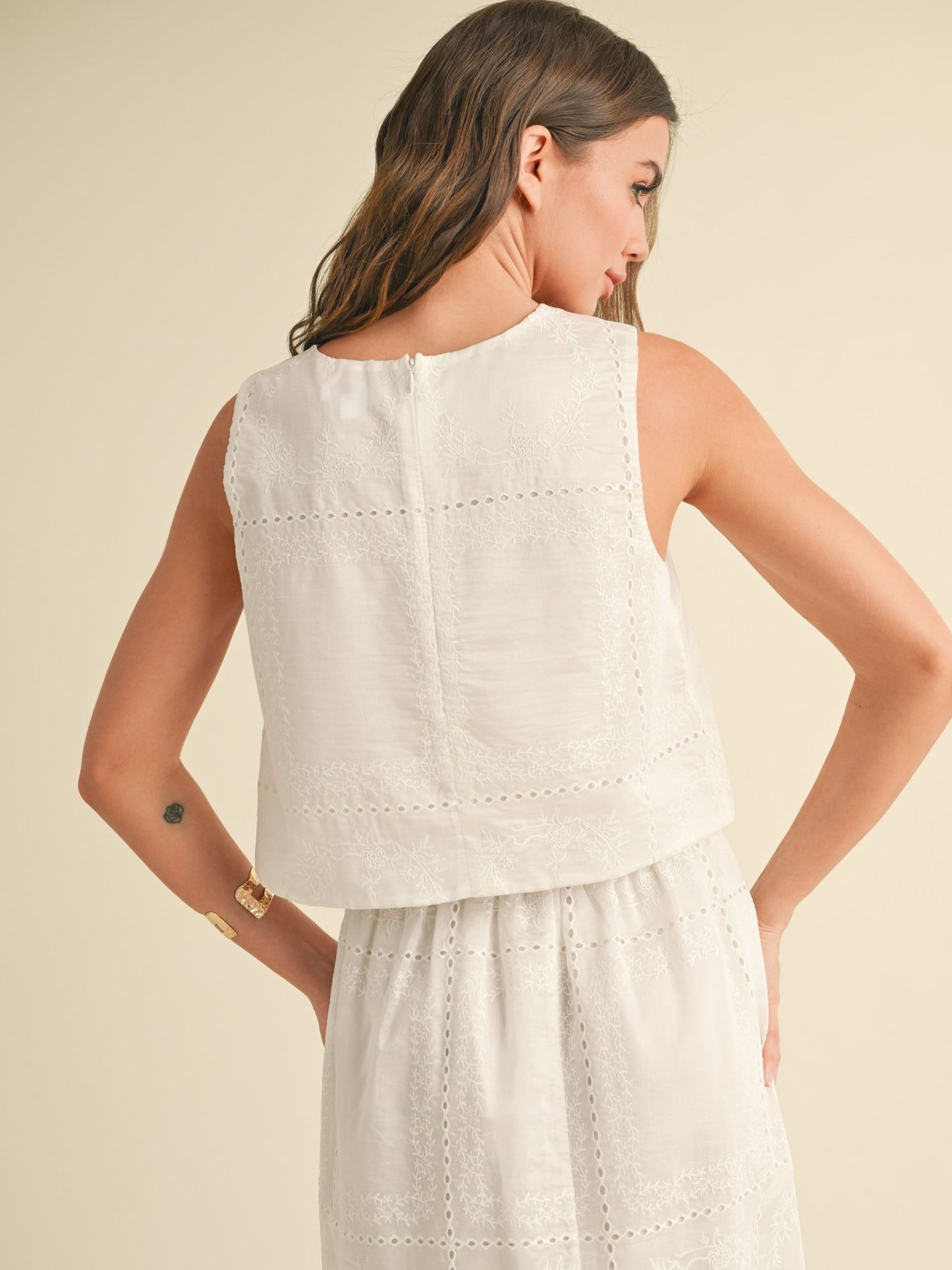 Harbor Eyelet Sleeveless Top