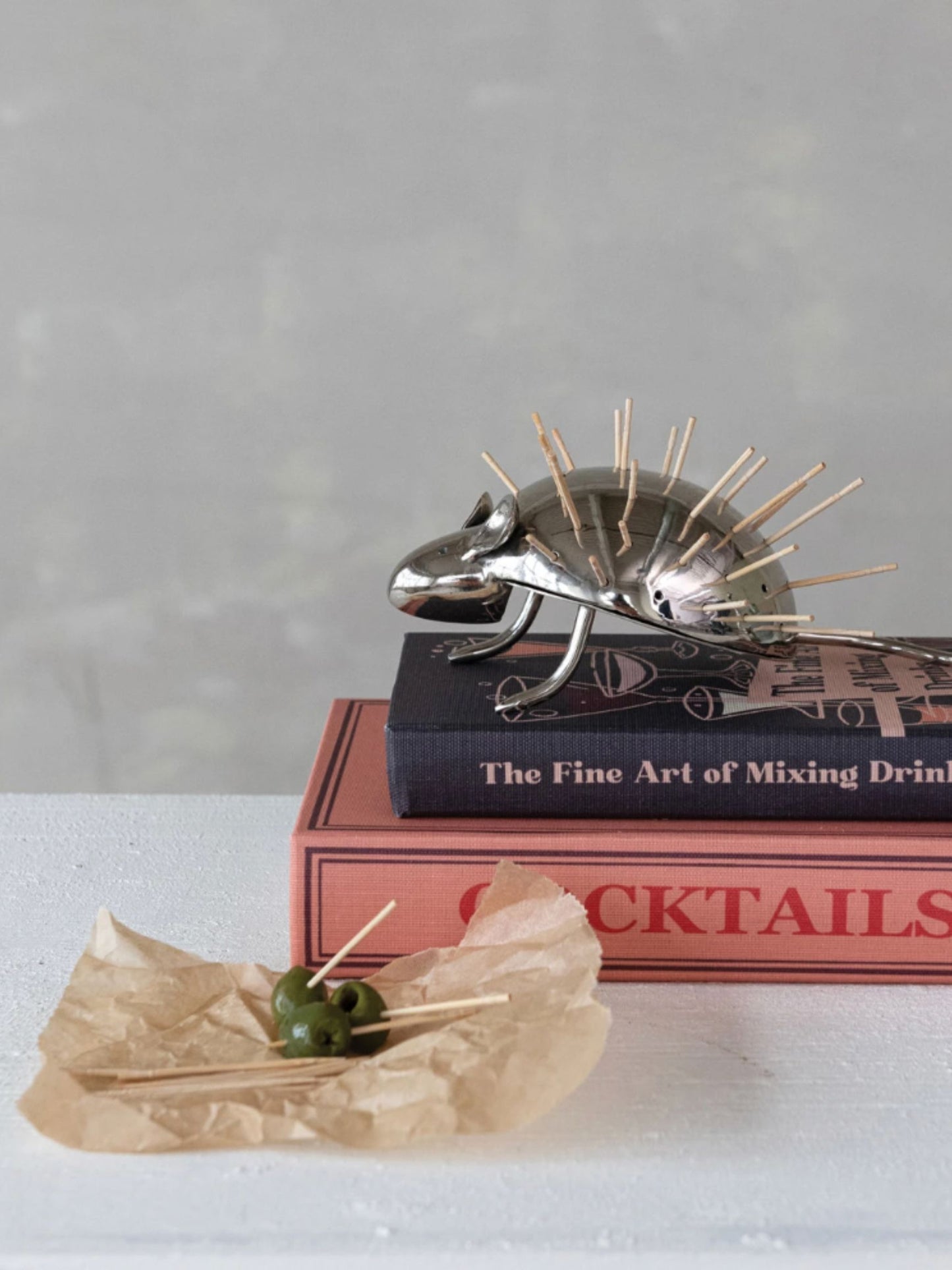 Aluminum Vintage Reproduction Mouse Toothpick Holder